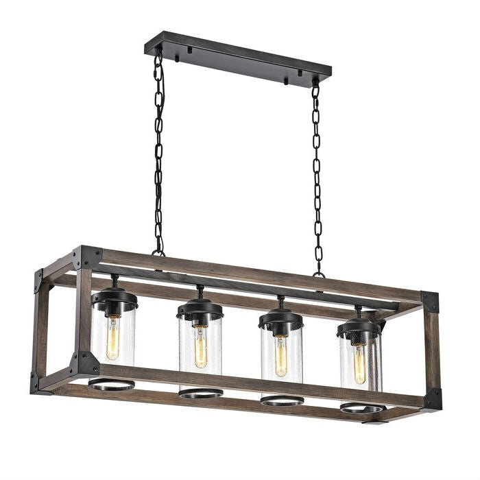 4 Light Adjustable Dimmable Rectangle Chandelier