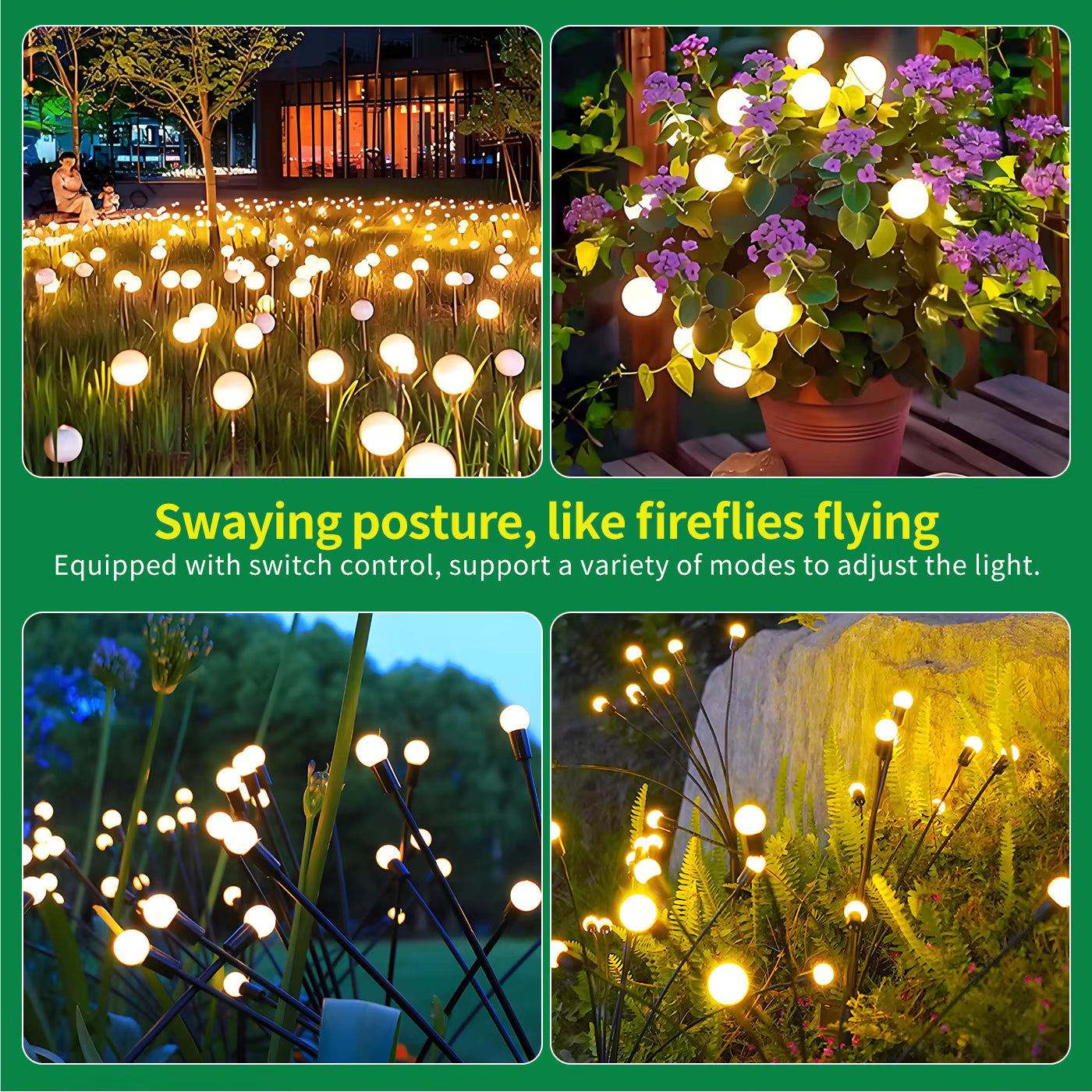 8-Head Solar Firefly Lights LED Solar Outdoor