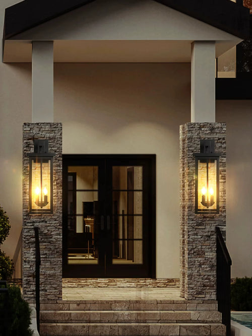 22"(H) Outdoor Wall Lantern with Daylight Sensor